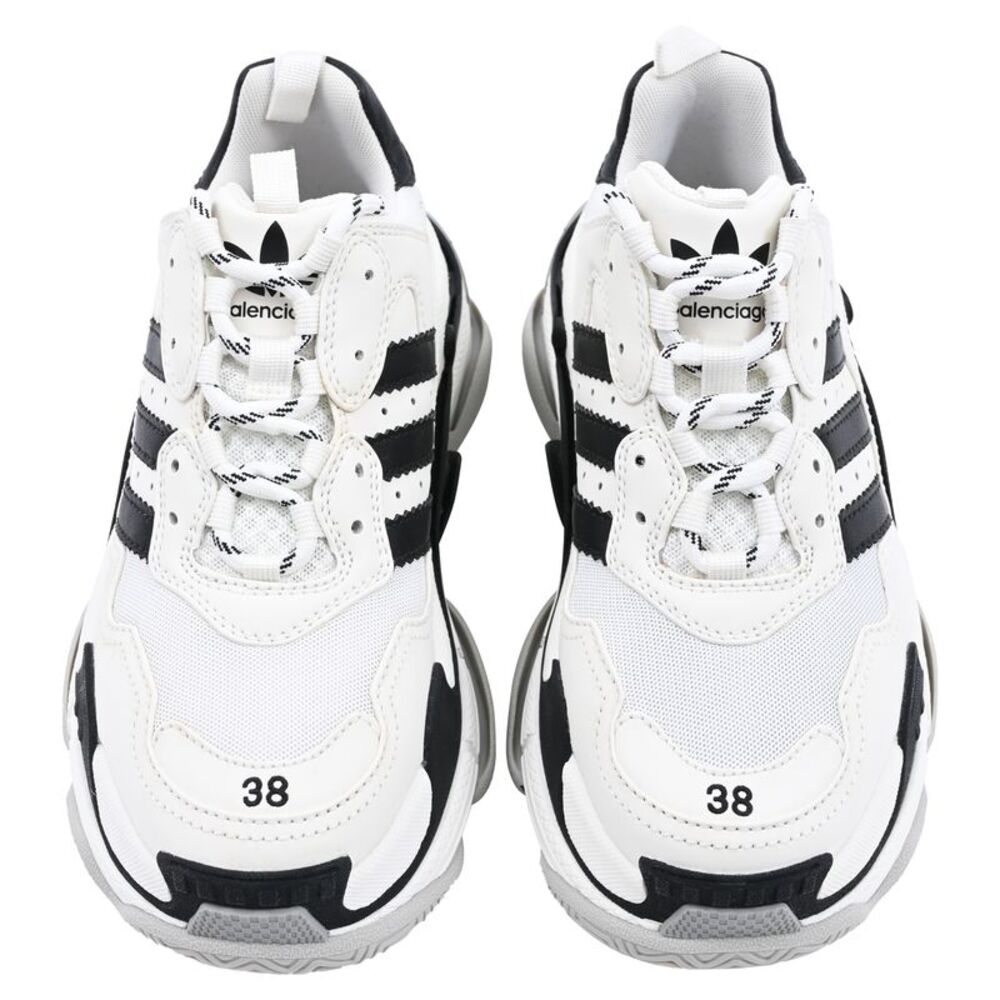 Balenciaga x Adidas Triple S Sneakers in White Polyester - Picture 5 of 11